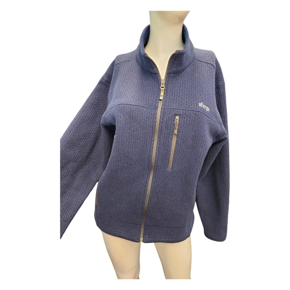 Sherpa Blue Zip Jacket Size Large Wool Blend
